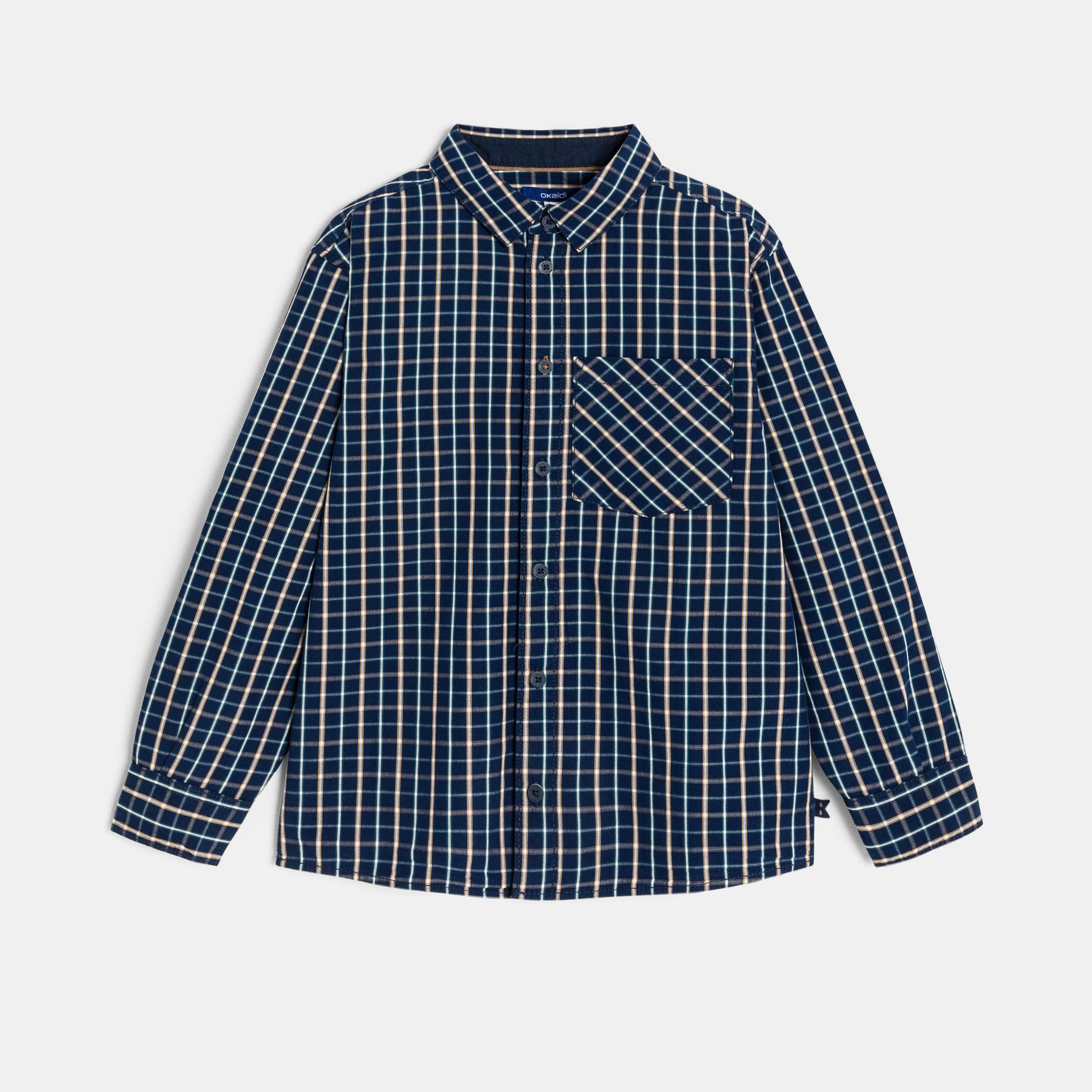 Áo sơ mi caro xanh navy